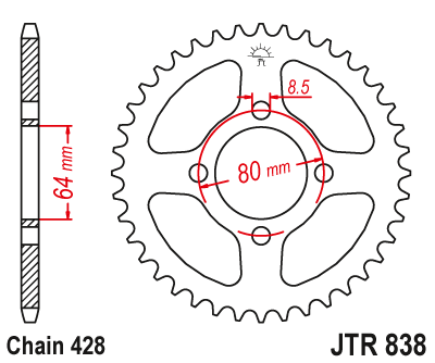 Zębatka Tylna JT JTR838.45