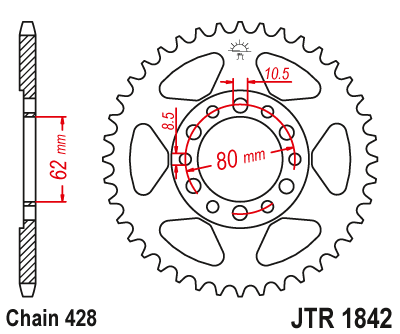 Zębatka Tylna JT JTR1842.45
