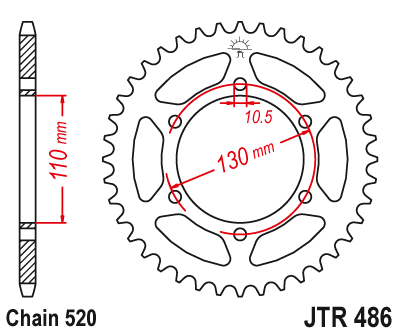 JT ZĘBATKA TYLNA JTR486.46