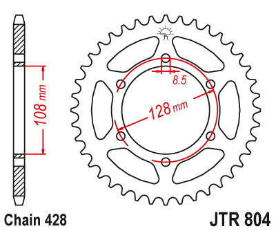 Zębatka Tylna JT JTR804.45
