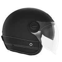 Kask Otwarty Motocyklowy NOX NP105 HERITAGE LEATHER BLACK MATT