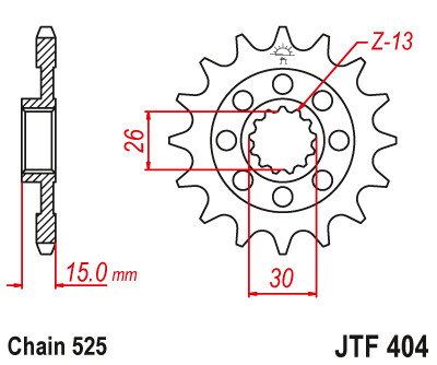 JT ZĘBATKA PRZEDNIA JTF404.17RB