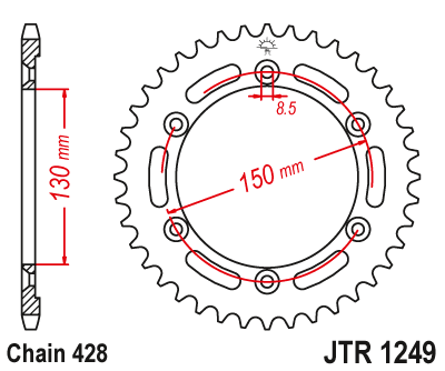 Zębatka Tylna JT JTR1249.51