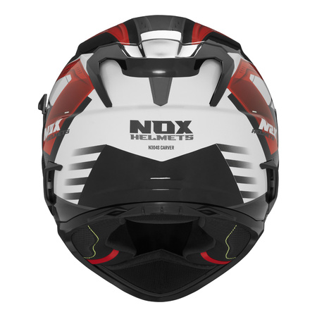 Kask Integralny Motocyklowy NOX N304 CARVER BLACK RED WHITE