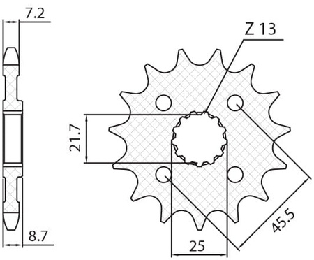 Zębatka Przednia Sunstar SUNF431-15