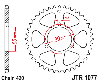 Zębatka Tylna JT JTR1077.47