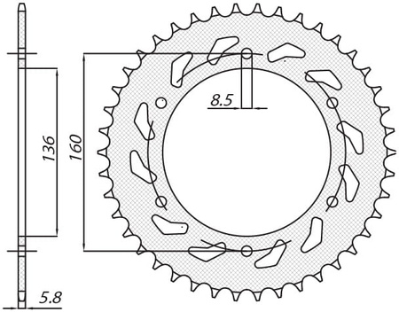 Zębatka Tylna Sunstar SUNR1-3637-42