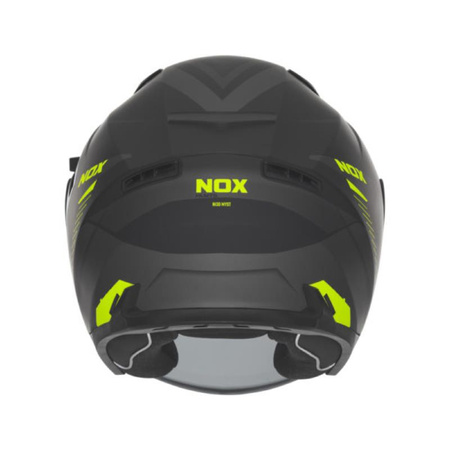 Kask Otwarty Motocyklowy NOX N130 MYST BLACK YELLOW MATT