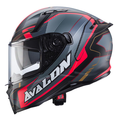 Kask Integralny Motocyklowy CABERG AVALON X OPTIC BLACK GREY RED