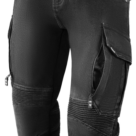 Spodnie Męskie Jeansowe Motocyklowe SECA SQUARE II BLACK