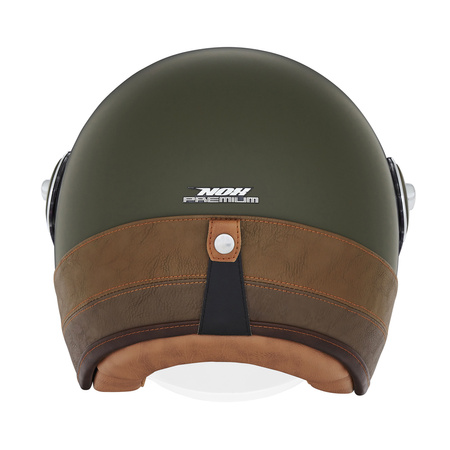 Kask Otwarty Motocyklowy NOX NP105 HERITAGE LEATHER KHAKI BROWN