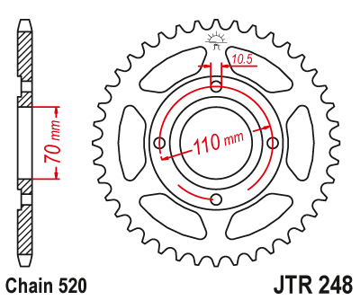 Zębatka Tylna JT JTR248.44