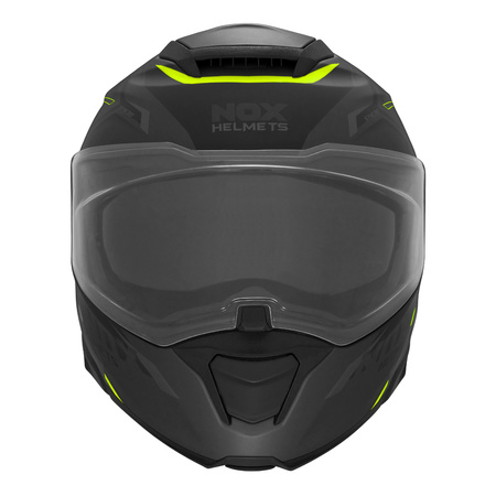 Kask Szczękowy Motocyklowy NOX FLIP-UP N967 SYNCHRO BLACK YELLOW GREY