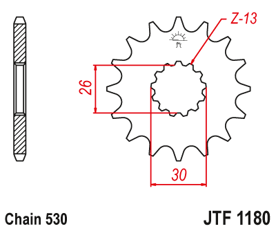 Zębatka Przednia JT JTF1180.19RB z Tłumikiem Drgań