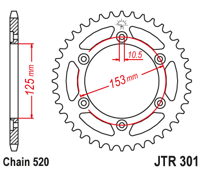 Zębatka Tylna JT JTR301.40