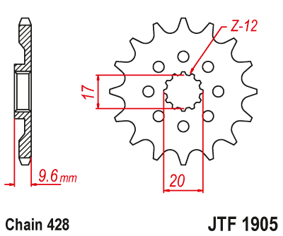 Zębatka Przednia JT JTF1905.13