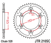 Zębatka Tylna JT JTR808.50SC