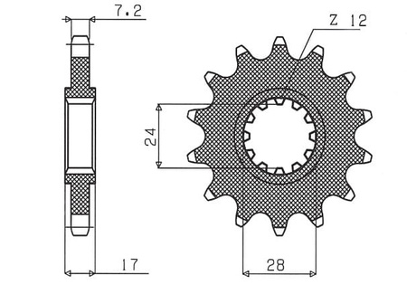 Zębatka Przednia Sunstar SUNF412-15