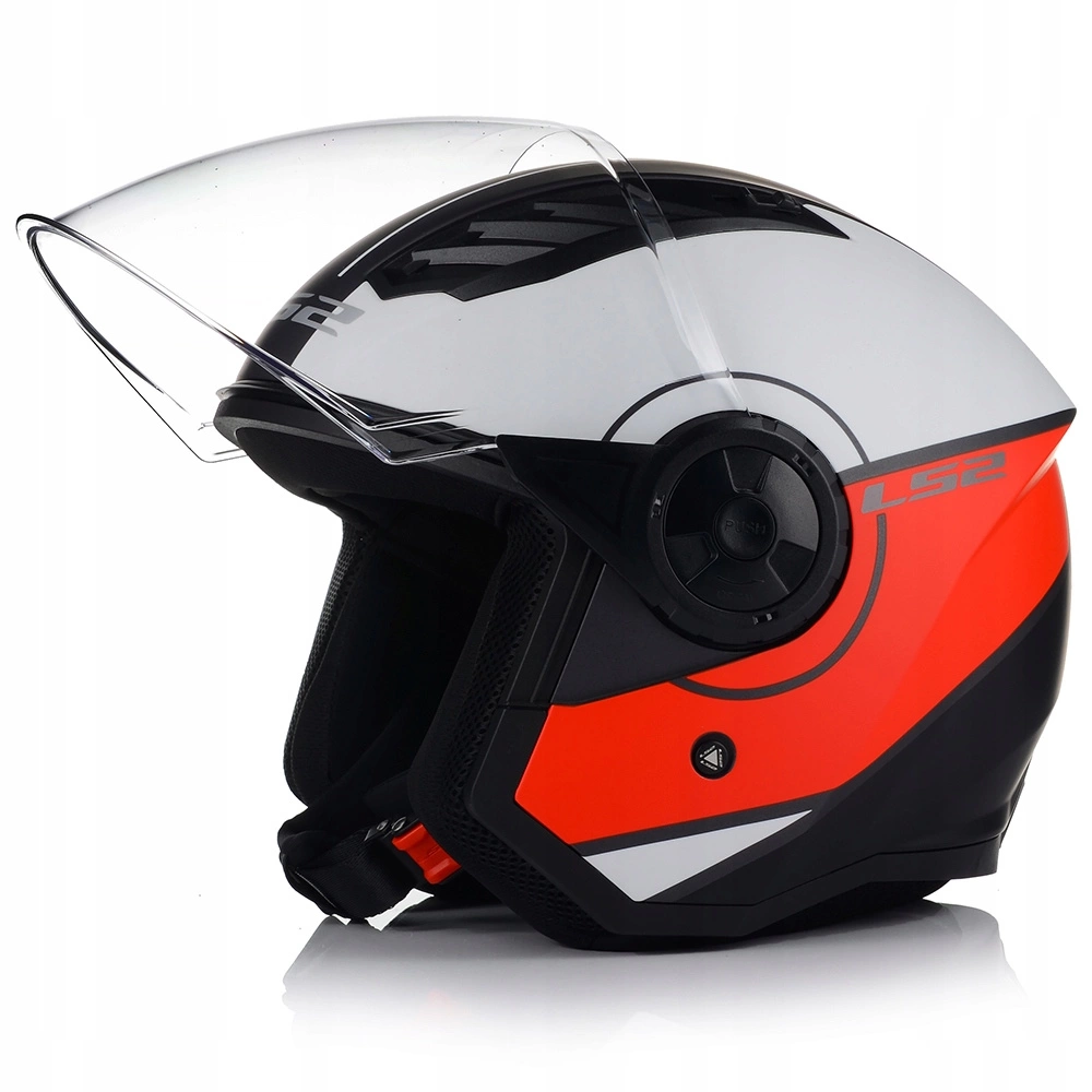 Kask Motocyklowy Otwarty LS2 OF616 AIRFLOW II COVER Biały Czerwony