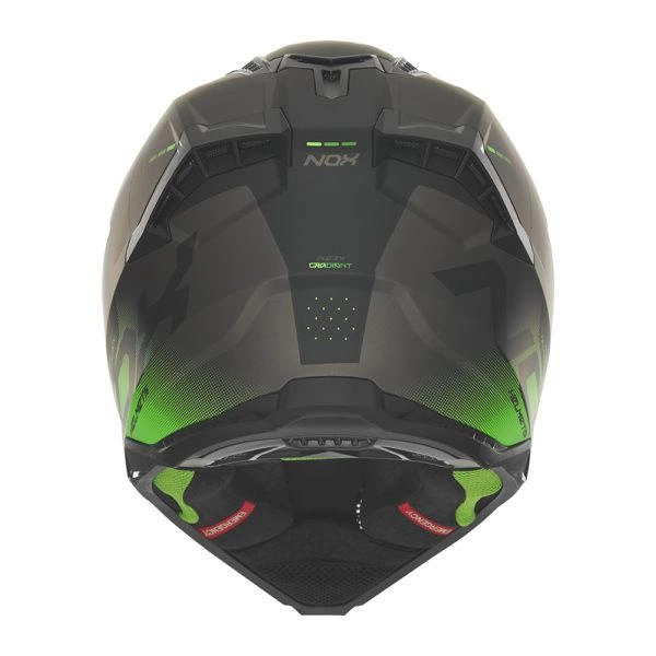 Kask off-roadowy motocyklowy NOX N634 GRADIANT Czarno-zielony fluo