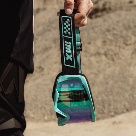 GOGLE IMX ENDURANCE RACE GOG TURQUOISE/BLACK (SZYBA IRIDIUM GREEN + CLEAR)