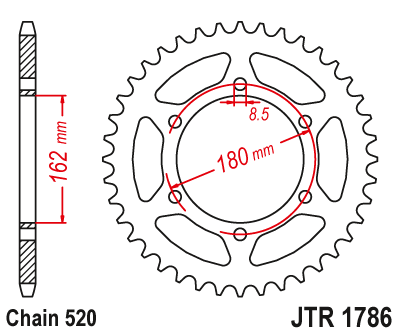 Zębatka Tylna JT JTR1786.46