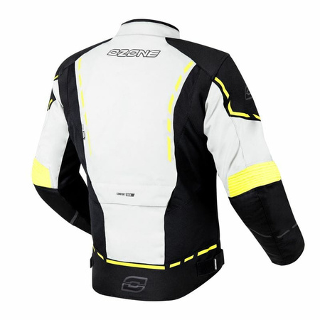 Męska Kurtka Motocyklowa Ozone Jet II Ice Black Fluo