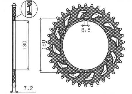 Zębatka Tylna Sunstar SUNR1-2584-51