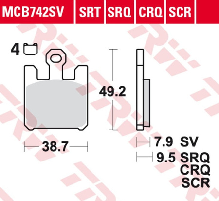 Klocki Hamulcowe TRW MCB742CRQ