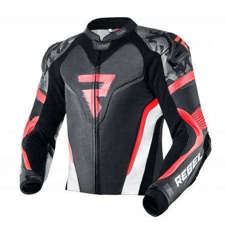 Kurtka Motocyklowa Rebelhorn Rebel Black Fluo Red white
