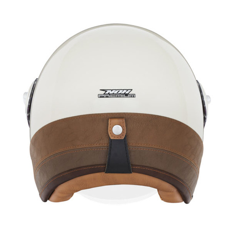 Kask Otwarty Motocyklowy NOX NP105 HERITAGE LEATHER CREAM BROWN
