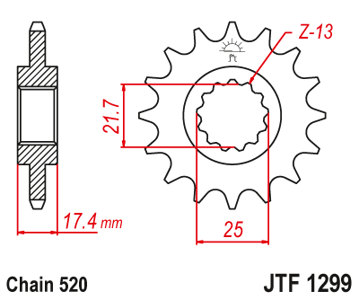 Zębatka Przednia JT JTF1299.14