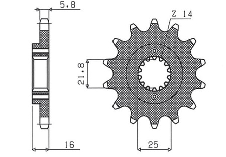 Zębatka Przednia Sunstar SUNF389-14