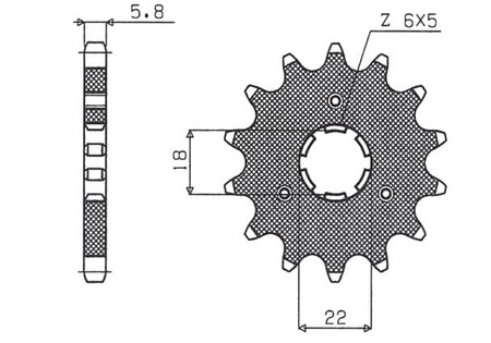 Zębatka Przednia Sunstar SUNF332-13