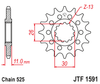 Zębatka Przednia JT JTF1591.16RB z Tłumikiem Drgań