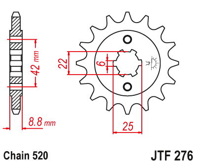 Zębatka Przednia JT JTF276.16
