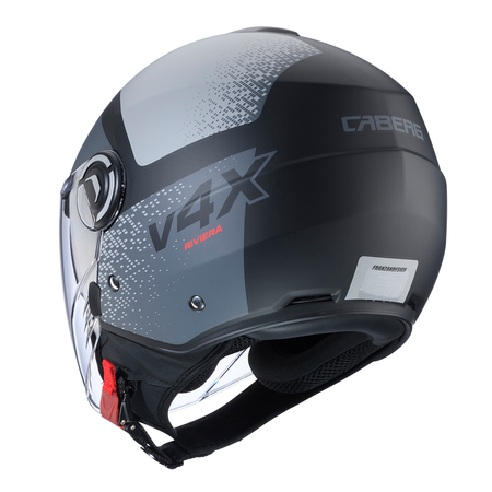 Kask Otwarty Motocyklowy CABERG RIVIERA V4X ALPHA BLACK GREY MATT