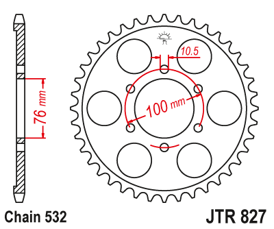 Zębatka Tylna JT JTR827.52