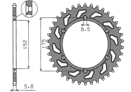 Zębatka Tylna Sunstar SUNR1-3685-50