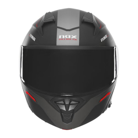 Kask Szczękowy Motocyklowy NOX N968 ULTRA BLACK RED MATT