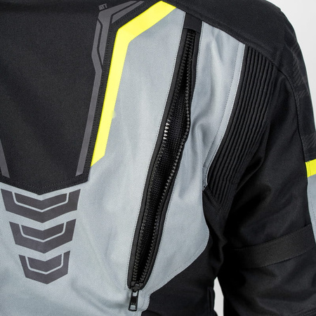 Męska Kurtka Motocyklowa Ozone Tour III Black Grey Fluo
