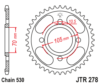 Zębatka Tylna JT JTR278.36