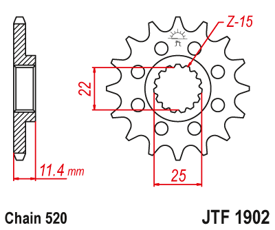 JT ZĘBATKA PRZEDNIA JTF1902.16RB