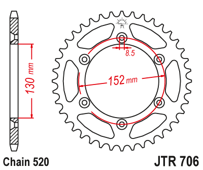 Zębatka Tylna JT JTR706.46