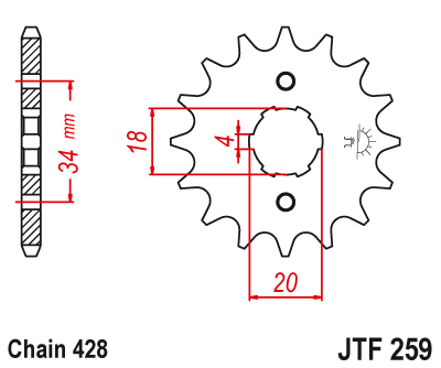 Zębatka Przednia JT JTF259.13