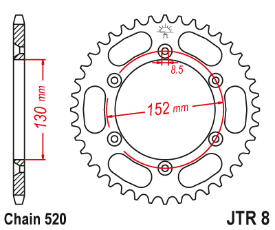 Zębatka Tylna JT JTR8.51