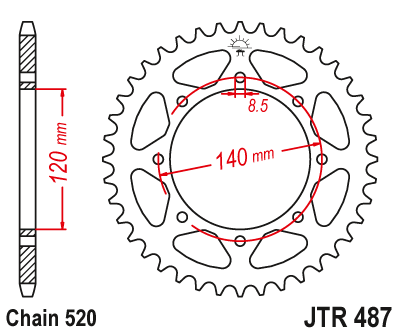 Zębatka Tylna JT JTR487.44