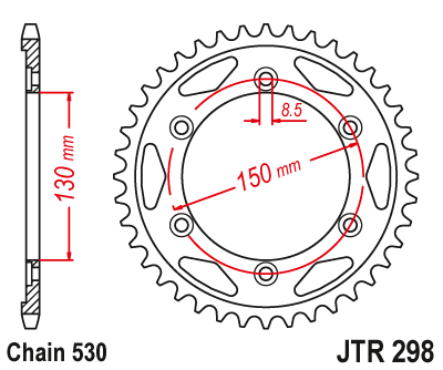 Zębatka Tylna JT JTR298.40