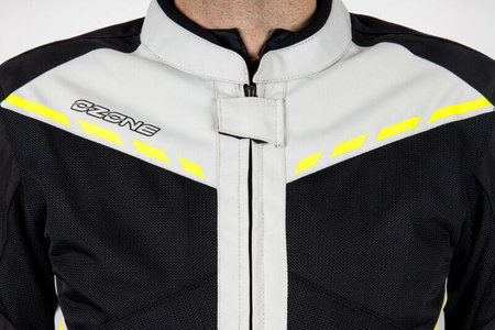 Męska Kurtka Motocyklowa Ozone Jet II Ice Black Fluo