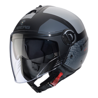 Kask Otwarty Motocyklowy CABERG RIVIERA V4X ALPHA BLACK GREY MATT